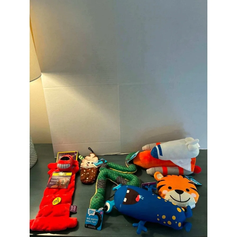 Multipet Play On Plush Dog Toy Bundle Unisex OS Multicolor NEW 6-Piece Set